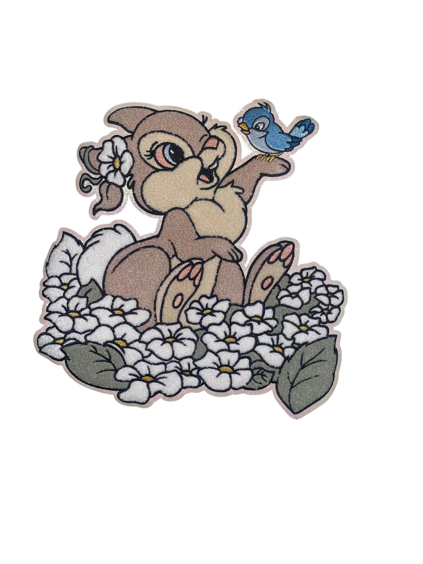 Floral Bunny - Chenille Patch