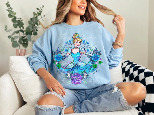 Blue Princess Crewneck Sweatshirt